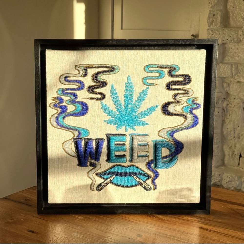 Jonathan Adler Original ‘Weed’ Beaded Artwork
